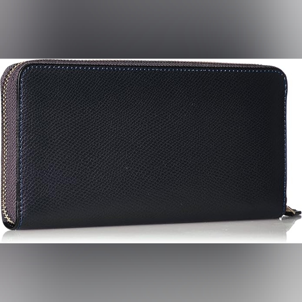 Coach MIDNIGHT LEATHER Textured Accordion zip Wallet - Picture 3 of 6